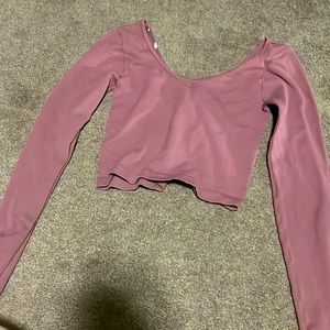 Longe sleeve pink crop top